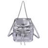 Rhombus bag women's new chain backpack fashion portable bucket bag texture travel backpack
