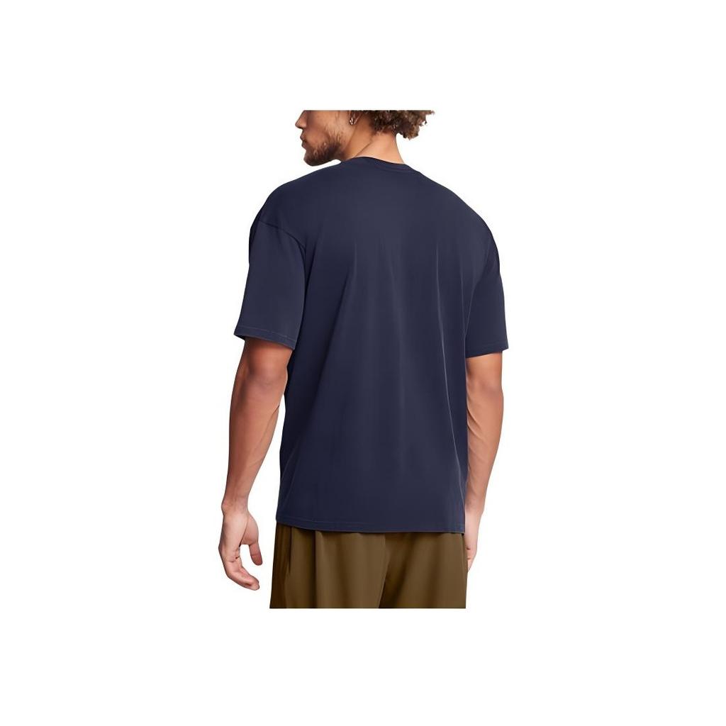 Under Armour Solid Color Comfortable Loose Fit Sports Crew Neck Short Sleeve Vintage T-Shirt Men T-Shirts Dark-Blue 1389147-410