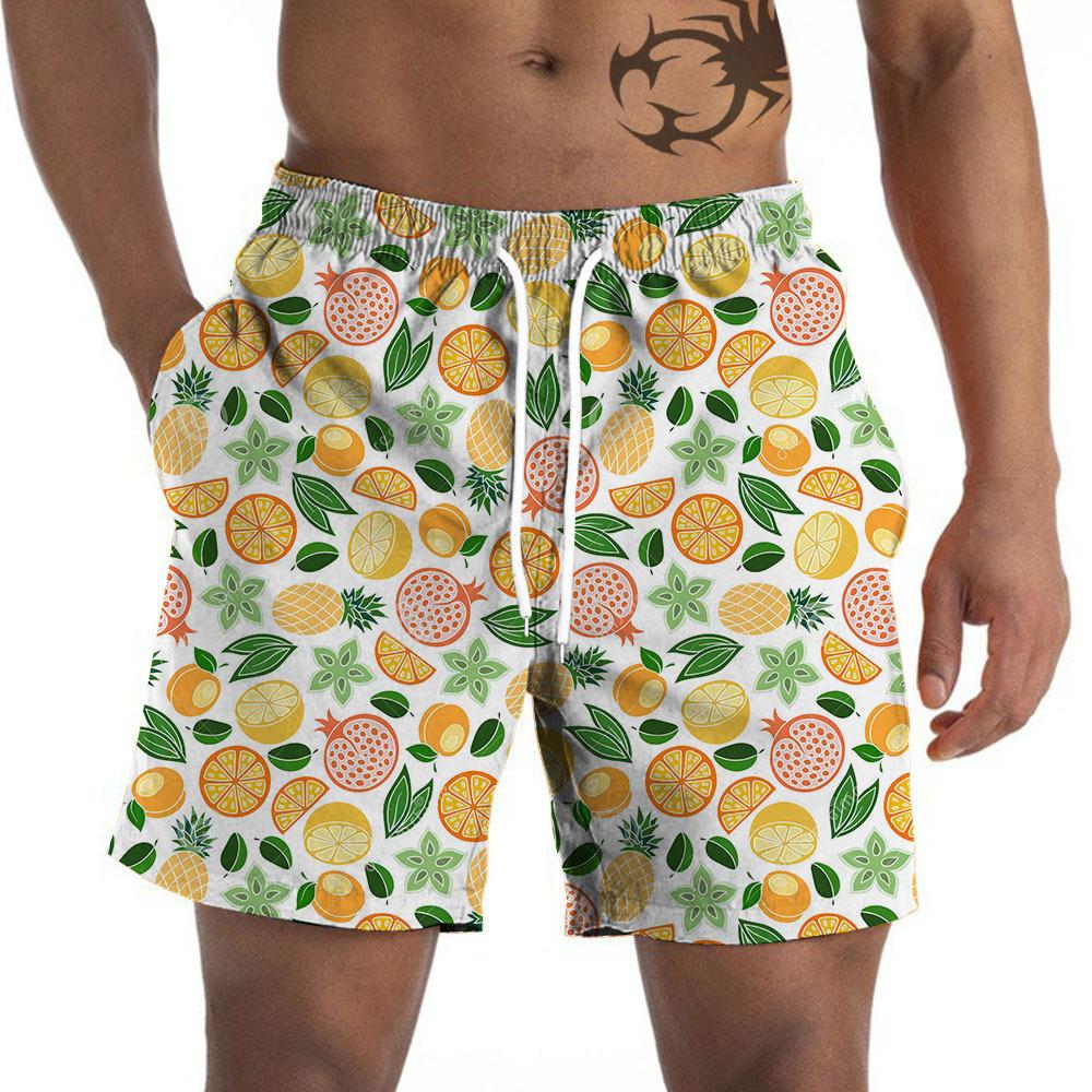 Daily Summer New Straight Tube Printed Loose 3D Men's Casual Shorts Beach Shorts Breathable Comfortable Outdoor Sports Board Shorts