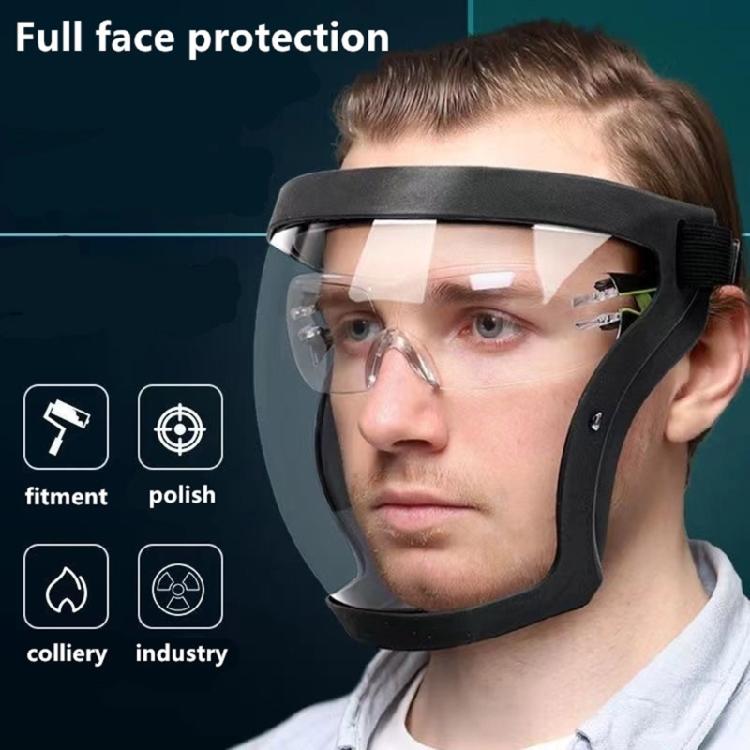Anti-imma Plast Ansiktsskydd med Justerbart Band Helt Ansikte Genomskinligt Skydd Mask Cykling Vindtät Mask Lätt att Använda