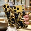Unicorn Ornate Gold Electroplated Golden Phone Case For iPhone 14 17 16 15 13 12 11 Pro Max Plus 16E 17Air XR 7 8 Xs Glass Cover