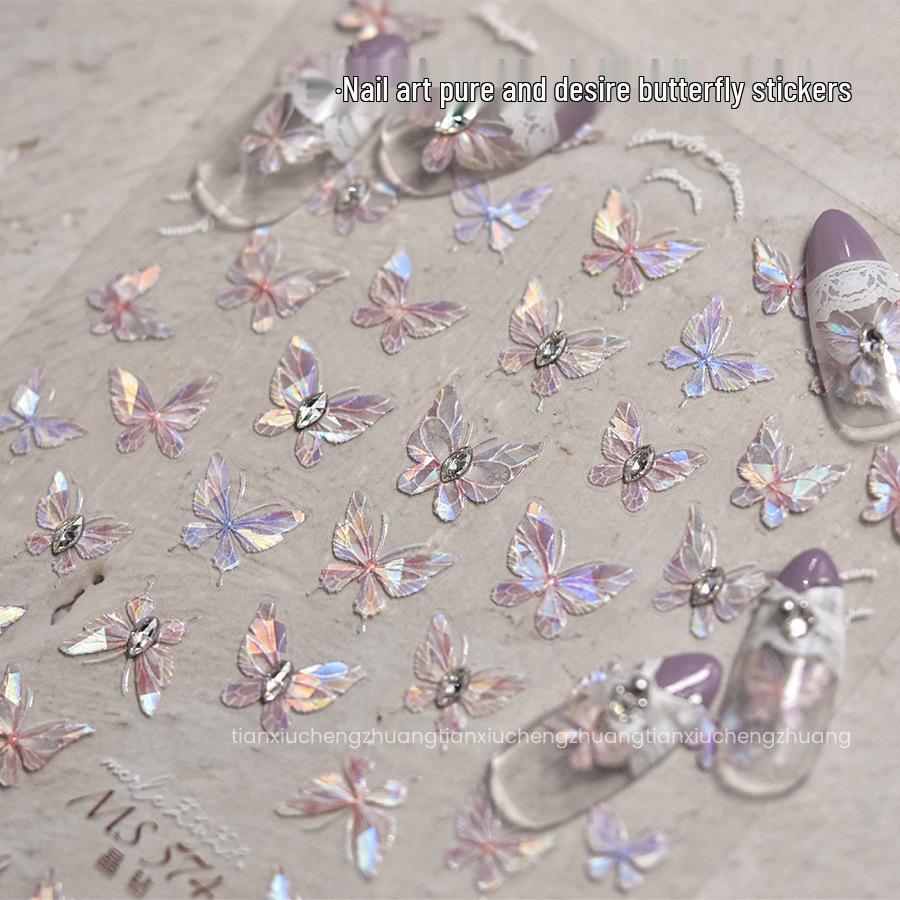

3D Embossed Crystal Butterfly Nail Stickers 2025