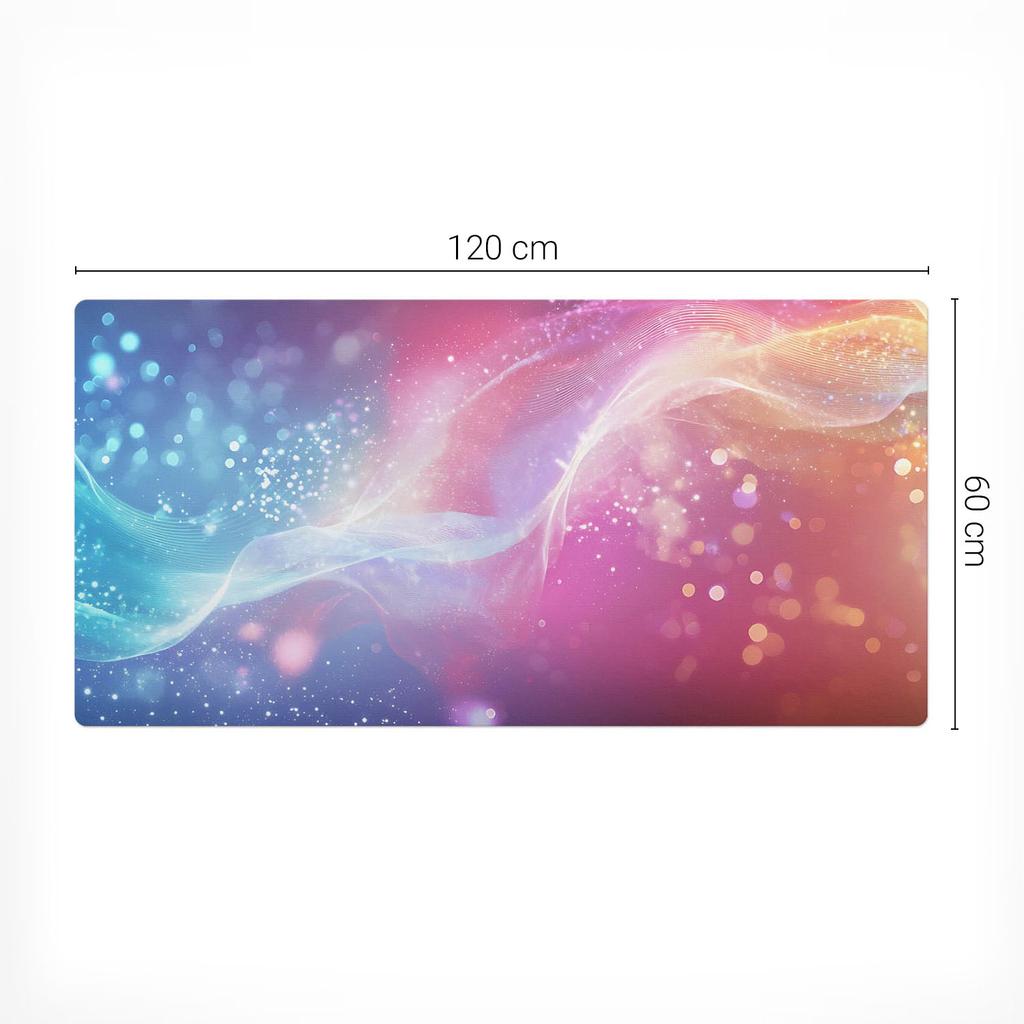 Colored Light Wave Pattern Vinyl Desk Mat 120X60 Cm