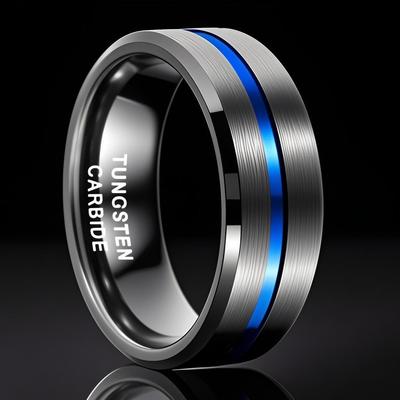 Anel Masculino de Aço Inoxidável Titânio Estilo Frio 8mm - Resistente ao Desbotamento, Design de Nicho