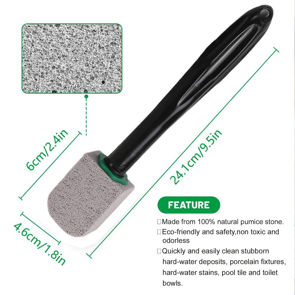 Пемза для чистки унитаза Пемзовый стержень для унитаза Удалитель пятен с унитаза Ластик Аксессуары для глубокой чистки унитаза Удалитель пятен от жесткой воды чёрный