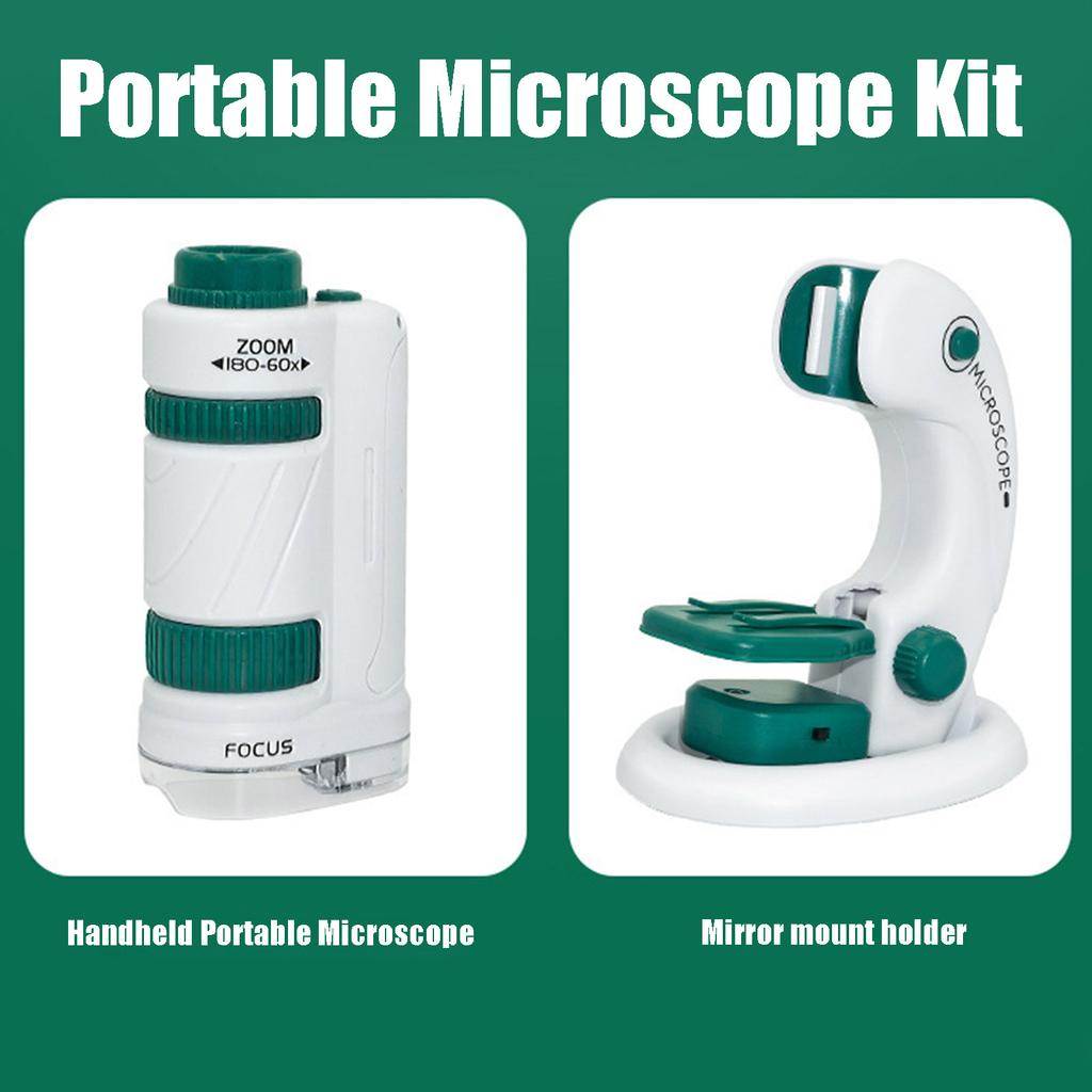 Microscope Kit for Kids 6 and Above?60 To 180X LED Light Microscope Educational Science Experiments