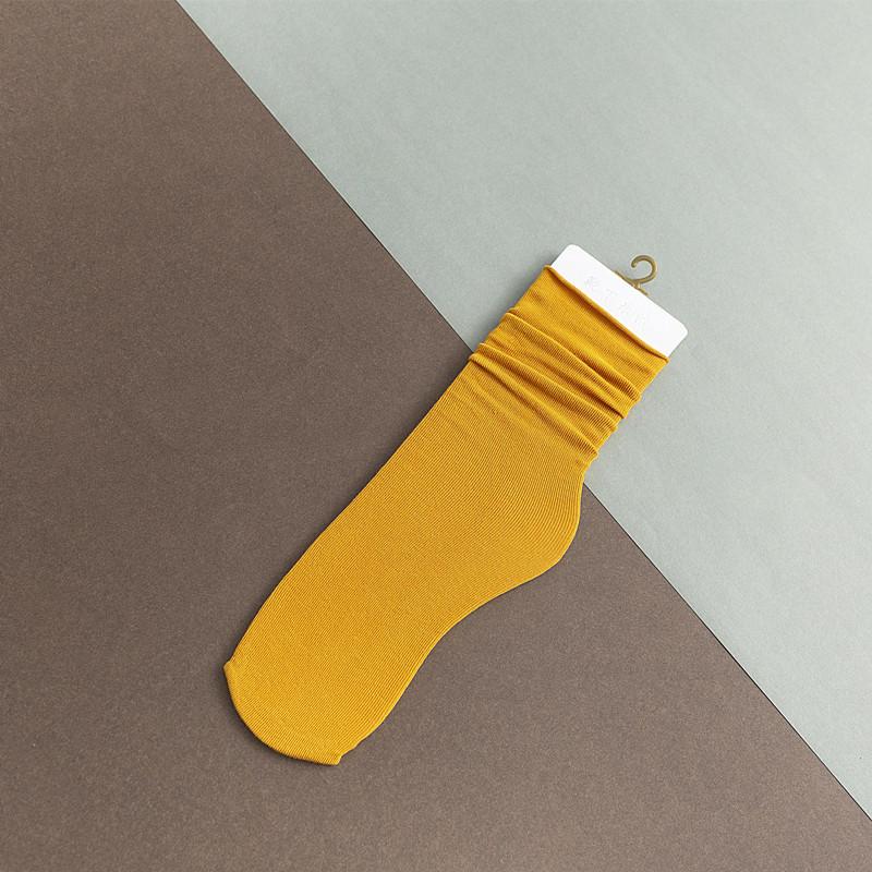 Hehe Socks - Solid Color Women's Socks - Versatile Socks - Rolled Edge - Mid-calf Length - No Heel - All-season Style - Spring, Autumn and Winter
