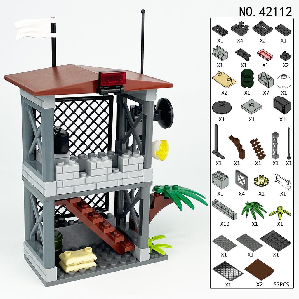 Nishino Lookout Tower 42112 Military Construction Children'S Assembly Small Particle Building Block Toy Ladder Accessories