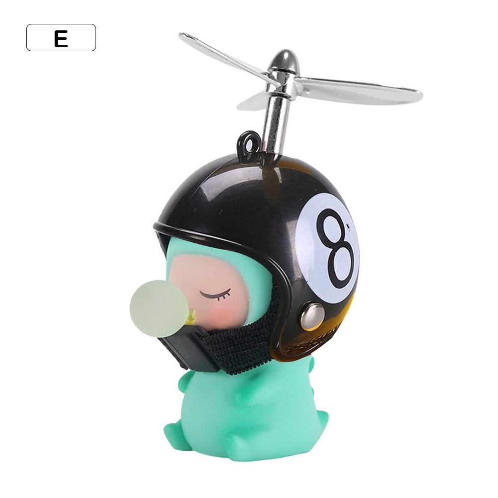Cute Blow Bubbles Dinosaur with Helmet Blue Pink Motorcycle Bicycle Ornament Cycling Decoration Anime Car Accessories Interior