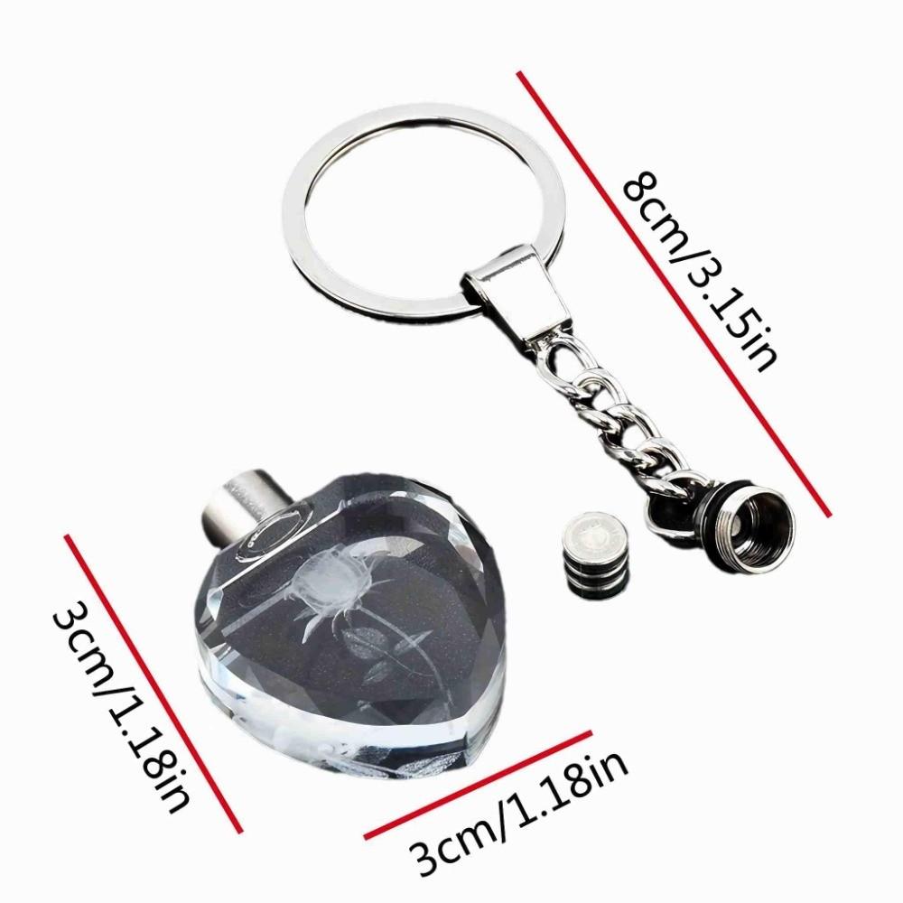 Crystal Rhinestone Crystal Keychain Rose Flower Pattern Rhinestone Keychain Souvenir