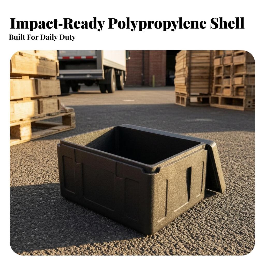 Large Capacity Insulated Food Box Portable with Hinged Lid