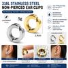 Punk Blue Cartilage Ear Clip Set 1Pair, Stainless Steel Anime Themed No Hole Earrings For Cosplay Costume Accessories