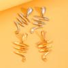 Retro Übertriebene Geometrische Asymmetrie Verzerrung Linie Metallnieten Ohrstecker für Damen Trendiger Rock Korea Ohrring Schmuck Geschenke