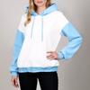 Women's Fashionable Color Blocked Long Sleeved Hooded Pullover Sweatshirt Top