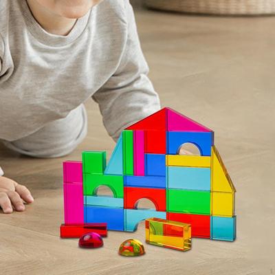 Cube Blocks Set,Building Set for Kids,Montessori Toys Ideal Gift Stacking Game Rainbow Cubes