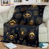 Bule Evil Eye Blanket Hamsa Hand Psychedelic Blanket for Travel Bedding Chair Adult Lightweight Bohemian Style Blanket Tapestry