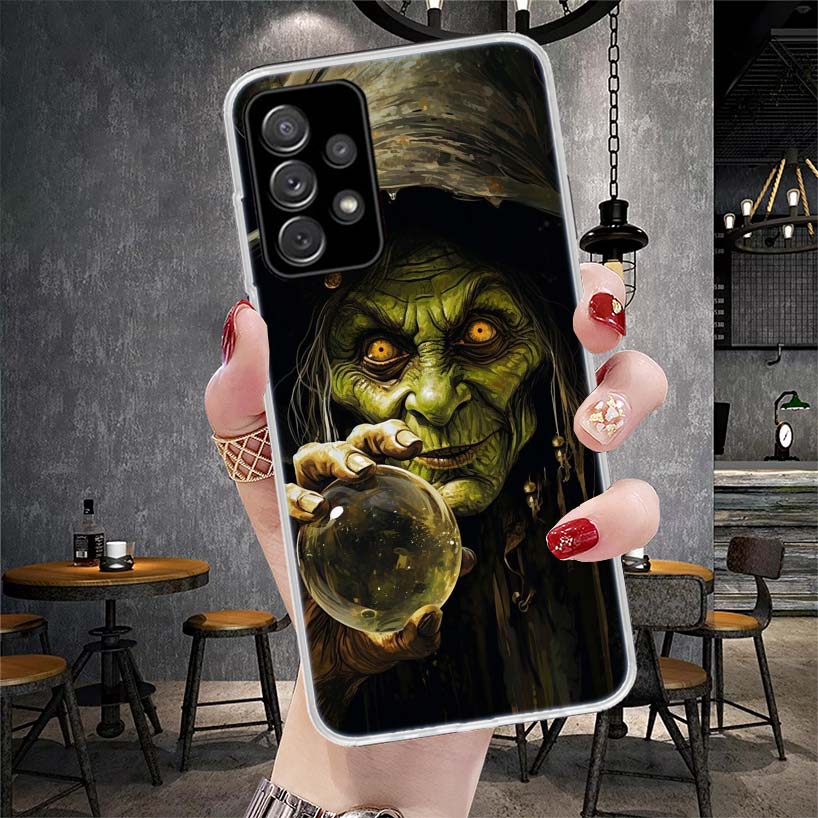 Halloween Moon Witch Horror Soft Phone Case For Samsung Galaxy S22 S23 S24 S25 Edge S26 Ultra S20 FE S21 Plus + Fundas Coque Gal