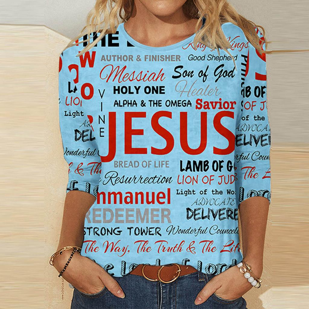 Rundhals 3D Kreative Buchstaben Elemente Bedrucktes Top Modische Lässige Langarm Damen T-Shirts