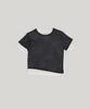 DOUBLE SEEN Layered Crop Short Sleeve Tee_ Charcoal