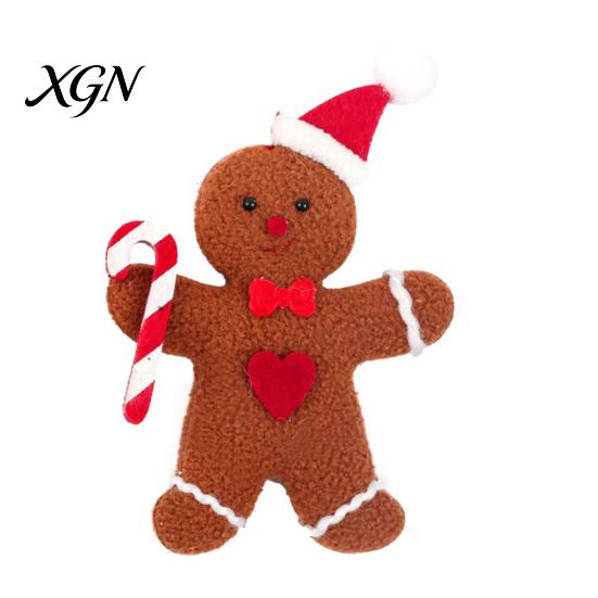 Christmas Wreath Embellishments 3 Pcs Mini Plush Gingerbread Man Ornaments, Small Stuffed Cute Xmas Tree Decor Decoration for Holiday Home Decor,