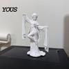Detailed Chinese Style Statue 3D Printed Ancient Dancer Ornament, Elegant Flowing Water Sleeve Figurine, Traditional Home Decor Oriental Aesthetic