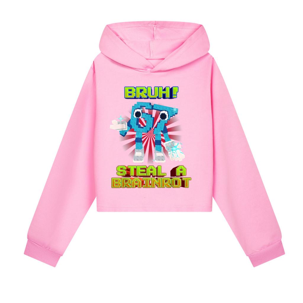 5194 Kids Girls Steal a Brainrot 67 Six Seven Printed Casual Long Sleeves Hoodies Sweatshirt Top