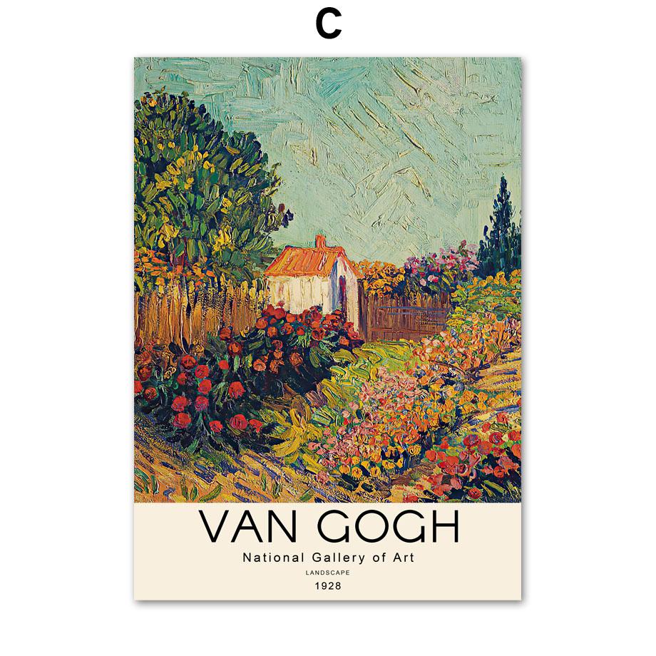 Van Gogh Museum Abstract Nordic Poster Exhibition Wall Art Print Canvas Painting National Gallery Decor Pictures For Living Room