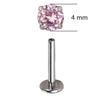 ASTM F136 Titanium PIERC Ear Lip Studs with circular CZ Top Labret Nose Stud Threaded Earrings Multi size Body Piercing Jewelry