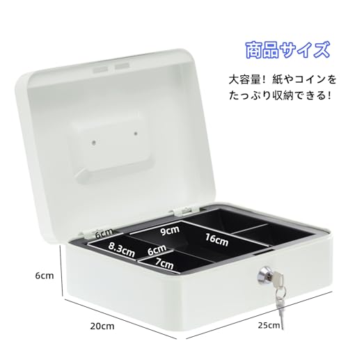 Beemyi Cash Mate A5 Size Portable Safe, Small Cash Box for Home Use, Ideal for Accounting, Office Use, Mini Safe, Piggy Bank, Steel, Home Security Box