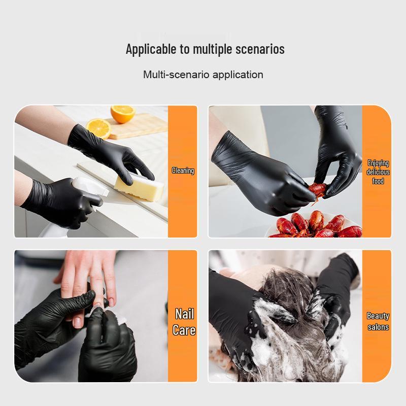 Kangbang Black Nitrile Heat-Resistant Non-Slip Cooking Gloves