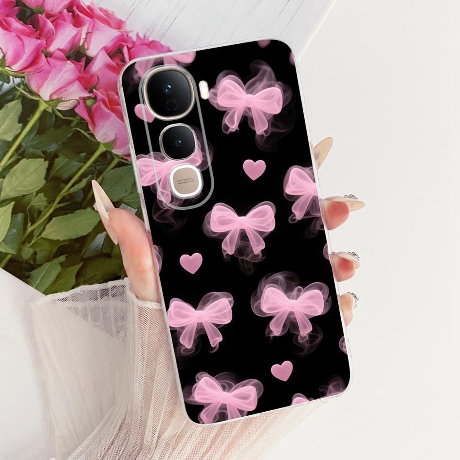 For Vivo Y400 5G Case V2506 New Fashion Flower Cover Transparent Silicone Slim Soft Phone Cover For Vivo Y400 Pro Y400Pro Bumper