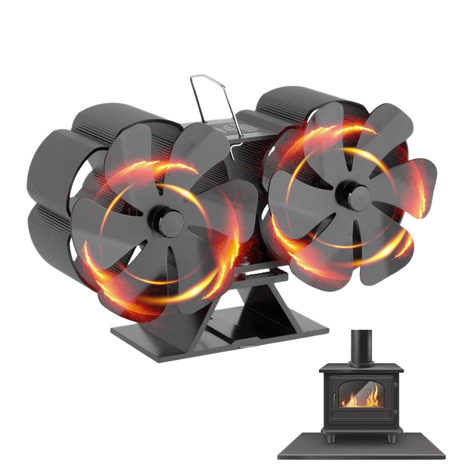 

Тепловой вентилятор для камина Twin Desktop Double Head 12 лепестков