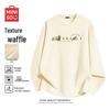 Men's American Casual Waffle Knit Long Sleeve T-Shirt