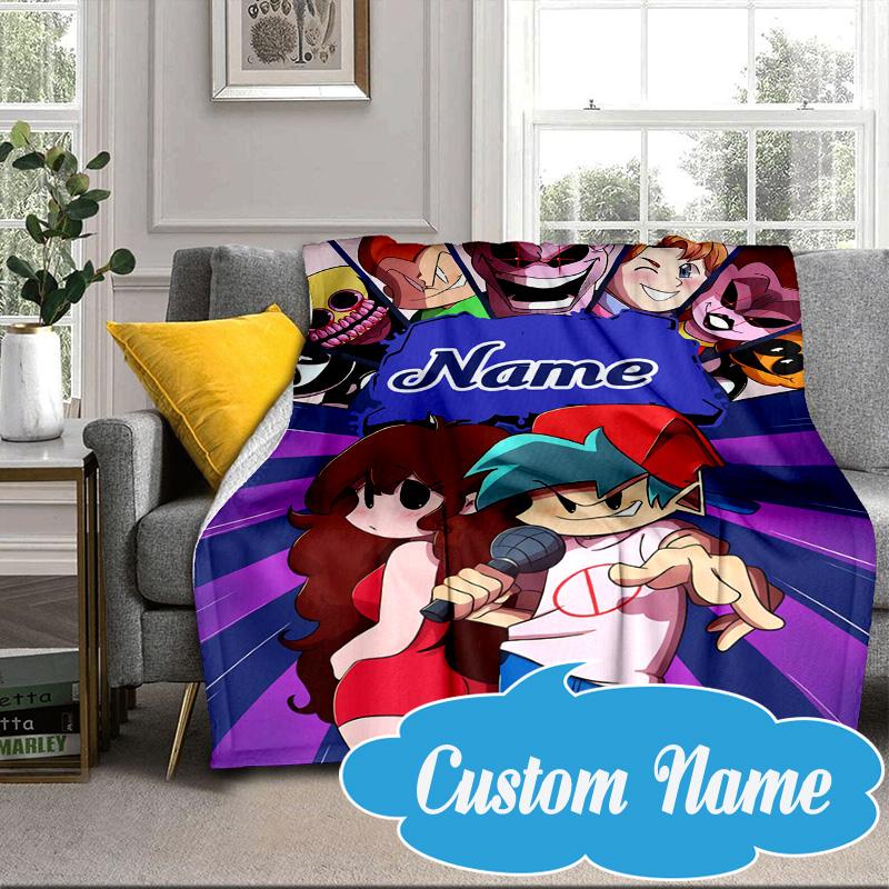 Custom Name Friday night Blanket bed sofa Blanket Flannel Blanket for Camping, Hiking, Picnic Essentials,gift for Fan family