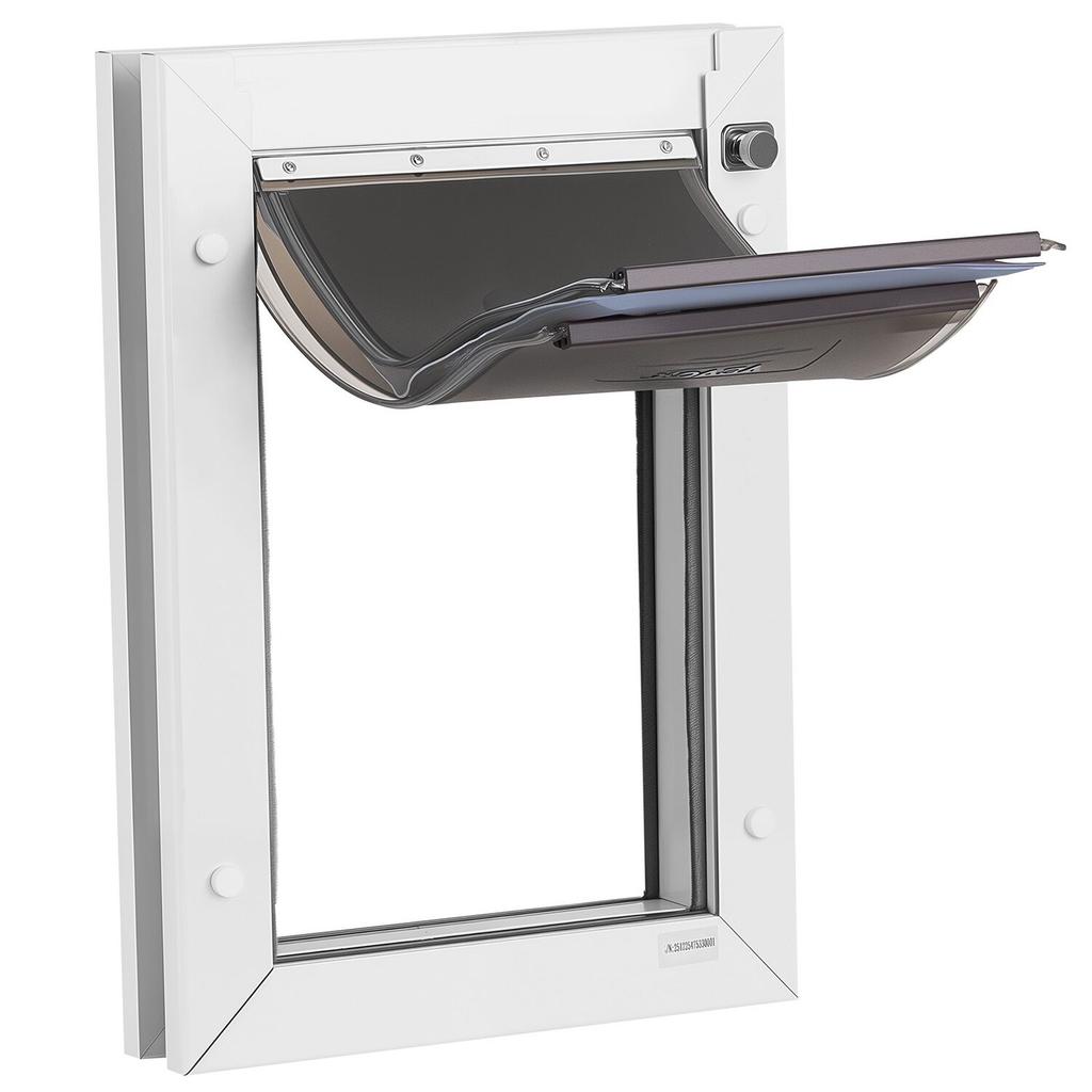 Pet Door, Medium, with Three Magnetic Flaps and Metal Frame, Strong and Weatherproof Dog Door for Interior and Exterior Doors, Easy to Install, Easy