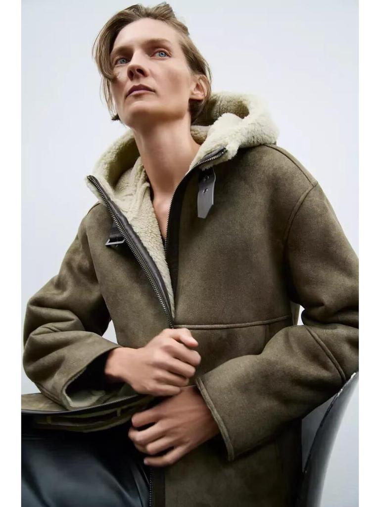 Women's Autumn/Winter Hooded Double-Sided Cotton Jacket - European & American French Style.