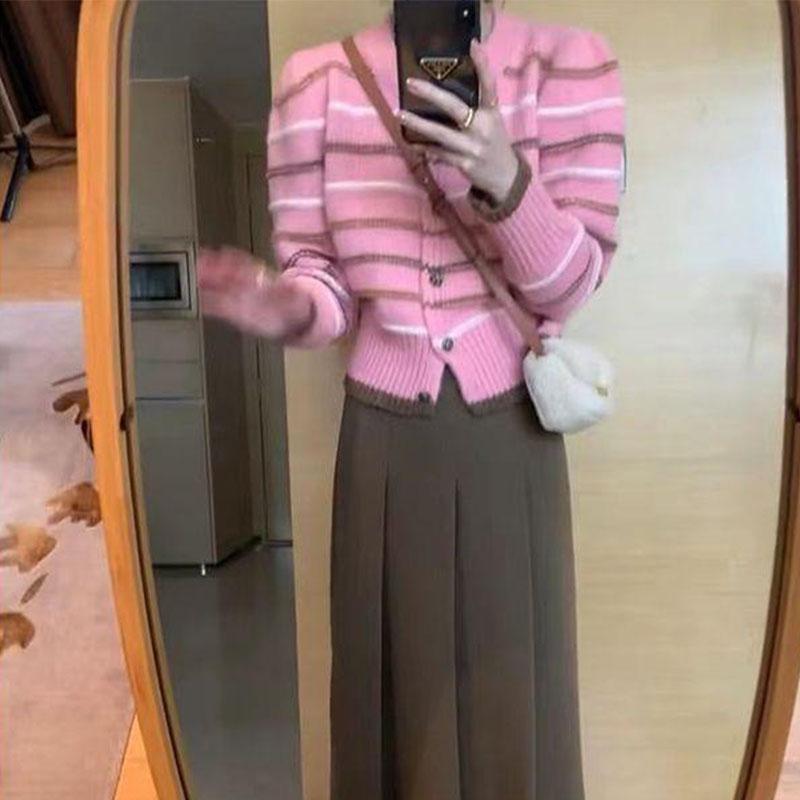 Casual pullover strickjacke weibliche 2023 Koreanische weibliche pullover rose taste weichen klebrigen pulver lange hülse o neck pullover weibliche