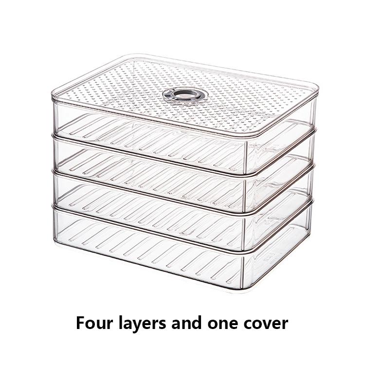 Kitchen Fridge Organizer Dumpling Storage Box Stackable Plastic Food Container Refrigerator Food Storage  Box