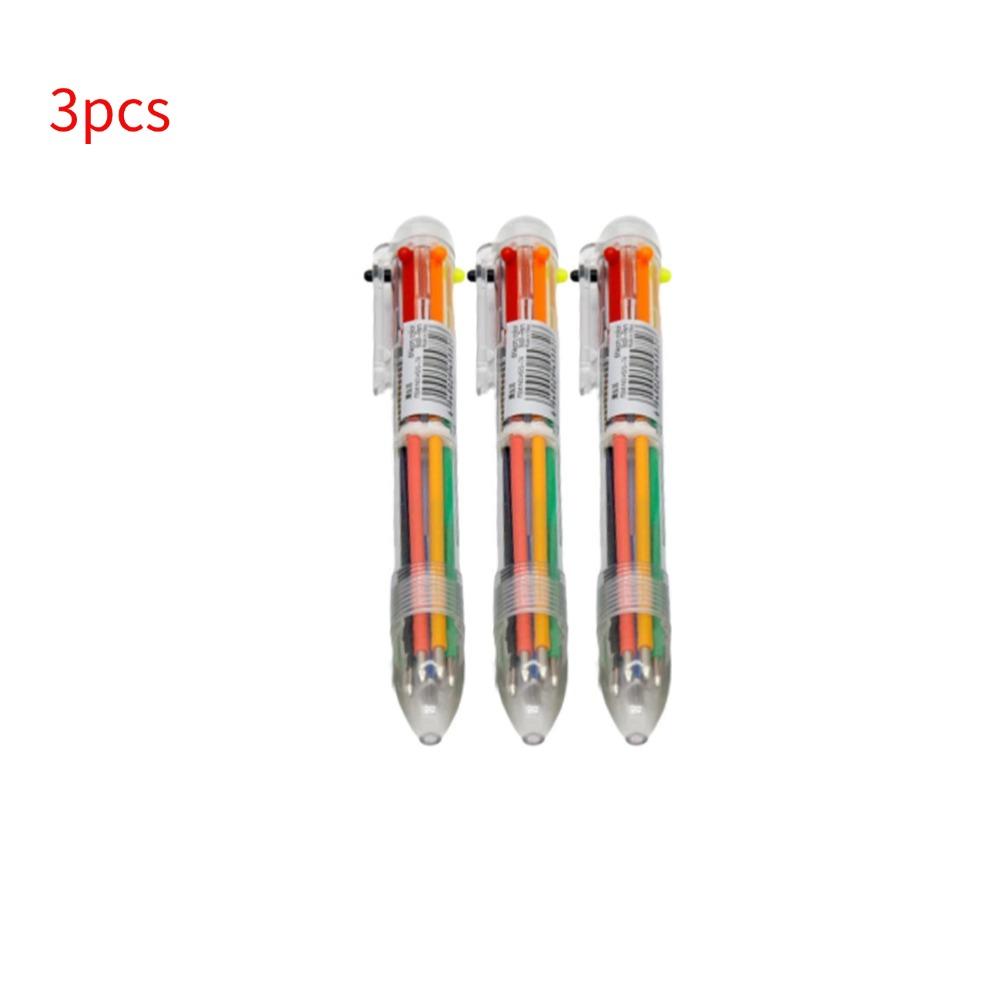 6 in 1 Color Multi Function Ballpoint Pen 0.5mm Novelty Multi-color Children's Gifts Korean Stationery 6 colours Ball Point Pen