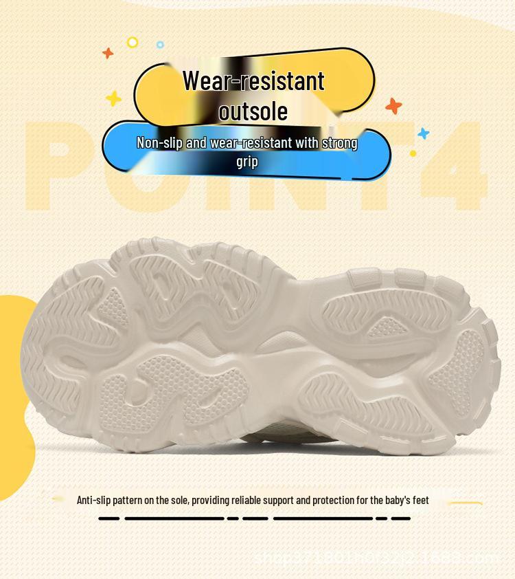 Bobdog Boys' Mesh & Leather Sneakers - Soft Sole Sports Shoes for Kids (Spring/Autumn)