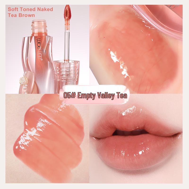 WODWOD Silky Smooth Long-Lasting Lip Glaze: Natural Nude, Light, Non-Transfer, Whitening Gloss.