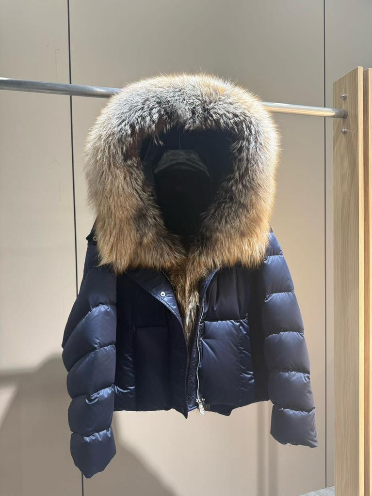 Winter natural real raccoon fur collar thickened warm short coat women's versatile goose down jacket new