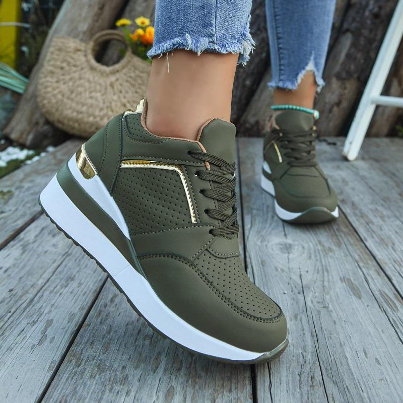 Spring and Autumn New Sneakers Fashion Round Toe Splicing Lace-up Soft Sole Anti-slip Wear-resistant Flat Single Shoes