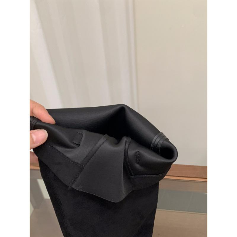 

Coarse Heel Suede Brown Skinny Boots Women s Boots 2025 New Autumn and Winter Square Head Pile Boots Knight Boots 39