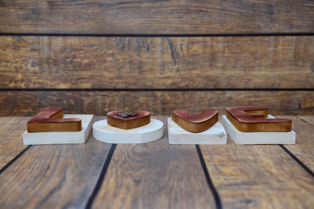 Basset Hound I - Wooden LOVE Sign, Interior Decoration with a Dog, Charming Ornament for the Shelf by Art-Dog Brand