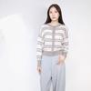 Sweet Basil Women's Striped Crew Neck Long Sleeve Knit Sweater