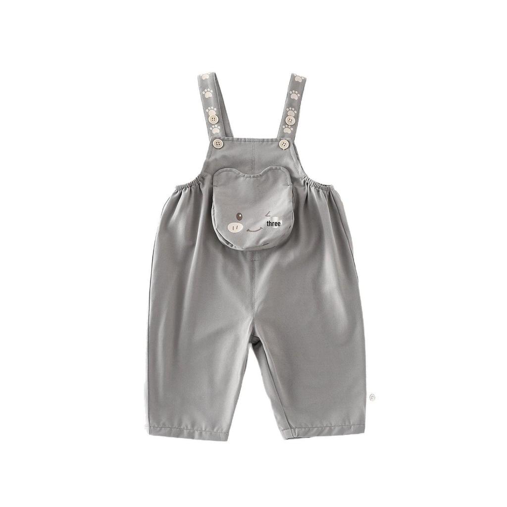 2025 Autumn Baby Korean-Style Cute Bear Overalls: Casual Infant Trousers