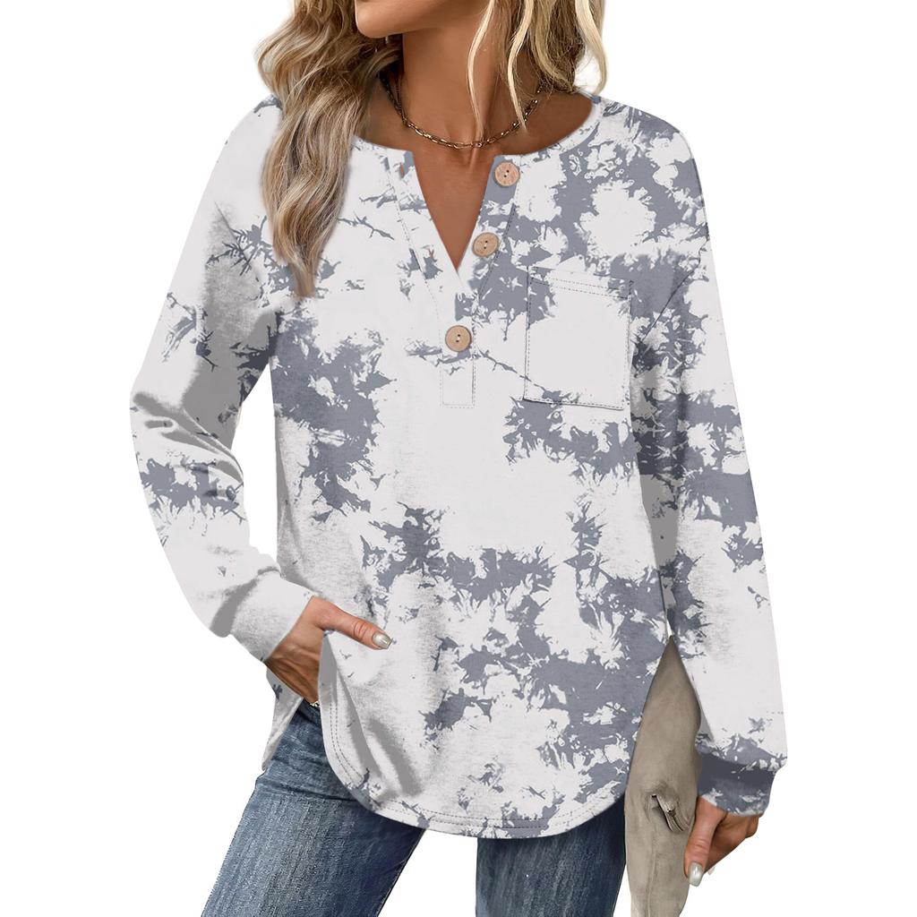 Women's Retro Printed Fashionable Long-sleeved Top