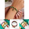 Weihnachtsbaum Weihnachtsmann Schneemann Perlenarmbänder Set für Frauen Festliche Geschenkidee
