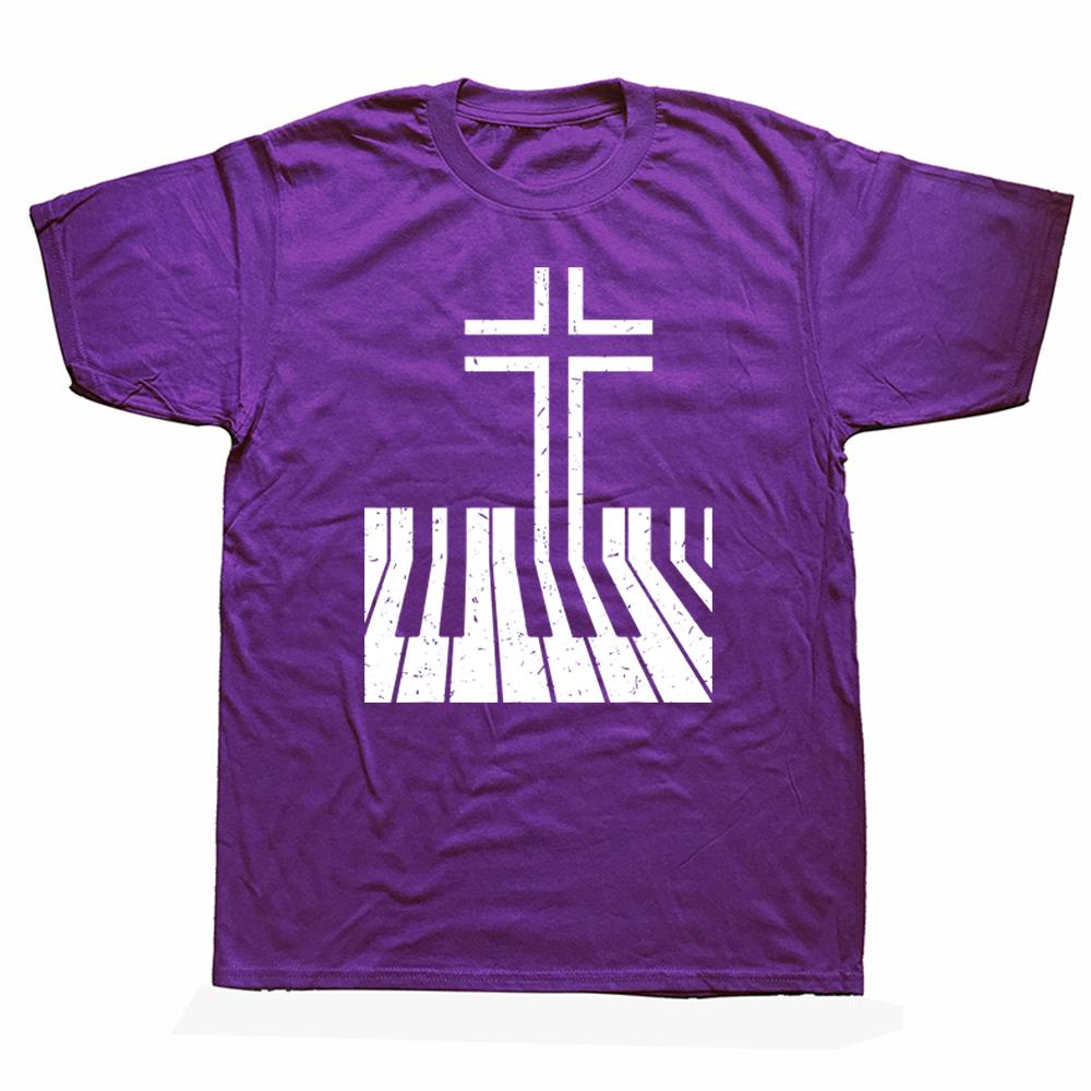 Christlicher Klavierspieler Geschenk Design Klavierlehrer Tastatur T-Shirts Grafik Kurzarm Musiker Musiklehrer T-ShirtF